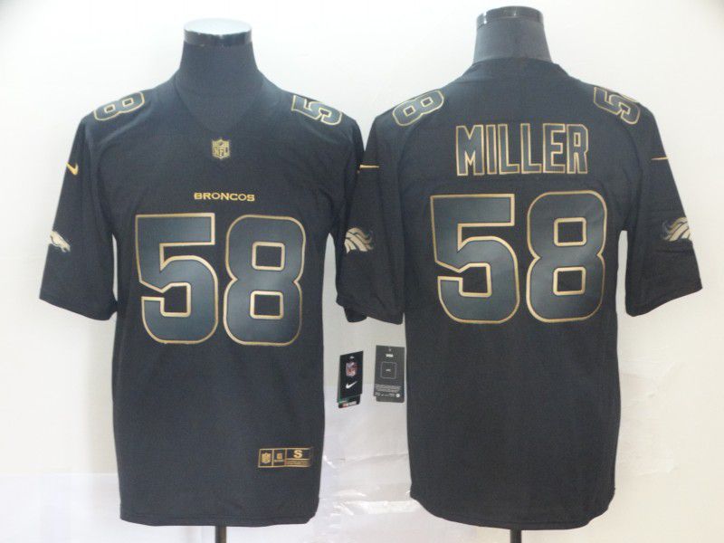 Men Denver Broncos #58 Miller Nike Vapor Limited Black Golden NFL Jerseys